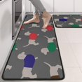 thumbnail image 2 of Kitchen Rugs Sets Of 2,Dachshund Footprint Anti Fatigue Kitchen Mat Rugs Non Slip Washable,Decorative Kitchen Floor Mats for Kitchen,Sink,Laundry,17"x47"+17"x47", 2 of 5