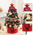 thumbnail image 4 of 24 Inch Tabletop Mini Christmas Tree, Miniature Pine Christmas Tree with Hanging Ornaments, Battery Operated Artificial Xmas Tree, Best DIY Christmas Decorations(Red), 4 of 6