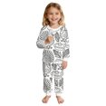 thumbnail image 5 of Girls Sporty Outfit Sets Long Sleeve Pajama 2 Piece Sleep Prints Girls Spring Clothes,White,Size 5 -6 Years, 5 of 8