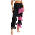 thumbnail image 1 of LiiYii Women's Fringe Latin Ballroom Dance Pants Salsa Tango Samba Rumba Dance Performance Black&Pink S, 1 of 7