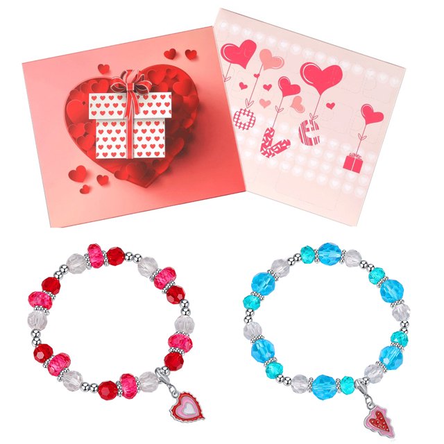 Pulseras de joyería abalorios caja de regalo artesanal Kit de fabricación de pulseras con dijes de San Valentín Pulseras de joyería con suministros para hacer joyas Cuentas ANGGREK Otros