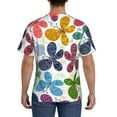 thumbnail image 3 of Bixox Men's Colorful Butterflies Printed Short Sleeve Skinny Athletic T-Shirt, 3 of 6