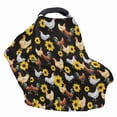 thumbnail image 4 of Renewold Rooster Sunflower Infant Car Seat Cover, Chicken Pattern Baby Carseat Scarf Stretchy Nursing Scarf Car Seat Canopy Breathable Nursing Cover for Boys Girls, Black, 4 of 7