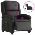 thumbnail image 1 of vidaXL Electric Massage Recliner Chair Black Real Leather, 1 of 5