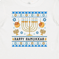thumbnail image 4 of Inktastic Happy Hanukkah Sweater Style Design with Menorah and Dreidel Boys or Girls Baby T-Shirt, 4 of 5