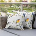 thumbnail image 4 of Spring Animal Pillow Covers 2 Pack Watercolor Cute Birds Gradient Color Leaves Farmhouse Pillowcase Waterproof Outdoor Throw Pillow Cover for Patio Garden Square Cushion 20”x20”, 4 of 9