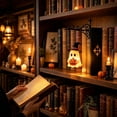 thumbnail image 7 of Vintage Library Lanterns Bookshelf Lamp, Ghost-Themed Decorative Bookend-Style Shelf Light, Warm LED Ambient Lighting, Battery Powered for Home Libraries and Reading Corners, 7 of 7