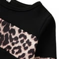 thumbnail image 5 of Baby Girls Boys Stitching Leopard Print Matching Jumpsuit Hat Suits Clothes,0-12 Months, 5 of 7