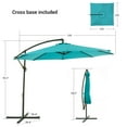 thumbnail image 7 of Sonerlic 10ft Outdoor Patio Hanging Offset Umbrella with Steel Frame for Yard,Poolside and Deck,Lake Blue, 7 of 7
