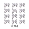 thumbnail image 4 of Pack of 12 Christmas Bows 12*15 cm Christmas Tree Bows Christmas Glitter Bows Glitter Christmas Tree Decoration Decoration Gift Christmas Decoration Bows for Christmas Tree Gold, 4 of 9
