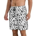 thumbnail image 2 of Kdxio Black Footprints Pattern Mens Casual Shorts - Drawstring Summer Beach Sports Shorts for Men, 2 of 9