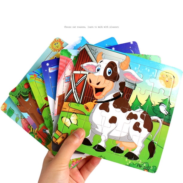 4 rompecabezas de animales Rompecabezas de madera para niños pequeños Juguete educativo