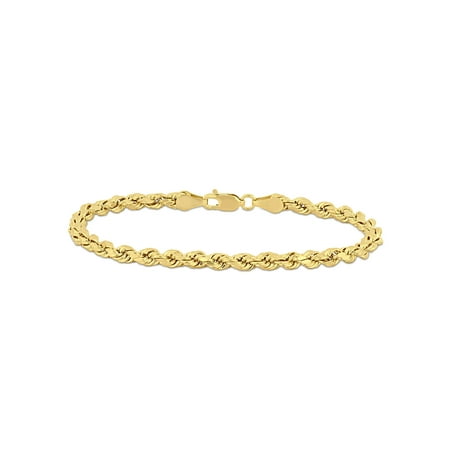 14k Yellow Gold 4mm Rope Chain Bracelet