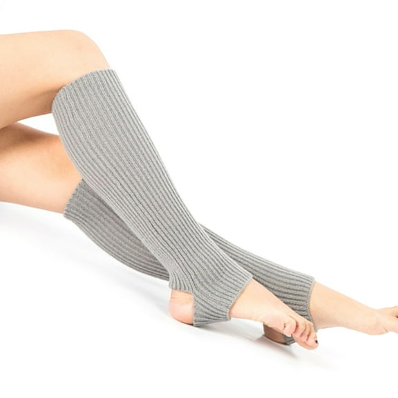 WHAMVOX Knitted Leg Warmers for Women Made of Acrylic Fibers Lightweight Soft and Stretchy One Size Fits Most Light Grey