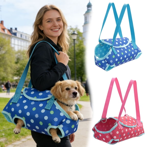 Small Pet Carrier Portable Shoulder Travel Tote Breathable Lightweight No‑Pull Vest Carrier for Small Dogs Cats Outdoor Walking Blue XS