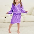 thumbnail image 6 of NIEWTR Toddler Girls Boys Sleepwear Kids Baby Cartoon Bathrobes Hooded Warm Flannel Night Robe Pajamas Cute Child Home Wear for 2-12 Years(A04-Purple,5-6 Years), 6 of 8