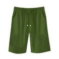 thumbnail image 4 of RYRJJ Cotton Linen Shorts for Women Knee Length Plus Size Summer Casual Beach Elastic Waist Drawstring Comfy Trendy Shorts(Army Green,5XL), 4 of 5