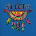 thumbnail image 2 of Colorful Neon Be Brave Dreamcatcher | Dean Russo Art Pop Culture Women's Standard V-Neck Tee, Royal, Small, 2 of 6