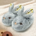 thumbnail image 2 of WZEIIOT Toddler Kids Boys Slippers Winter Cute Rabbit Fuzzy Shoes Unisex Cozy Indoor Outdoor Soft Warm Plush Slippers Comfortable Footwears Us Size:9, 2 of 3