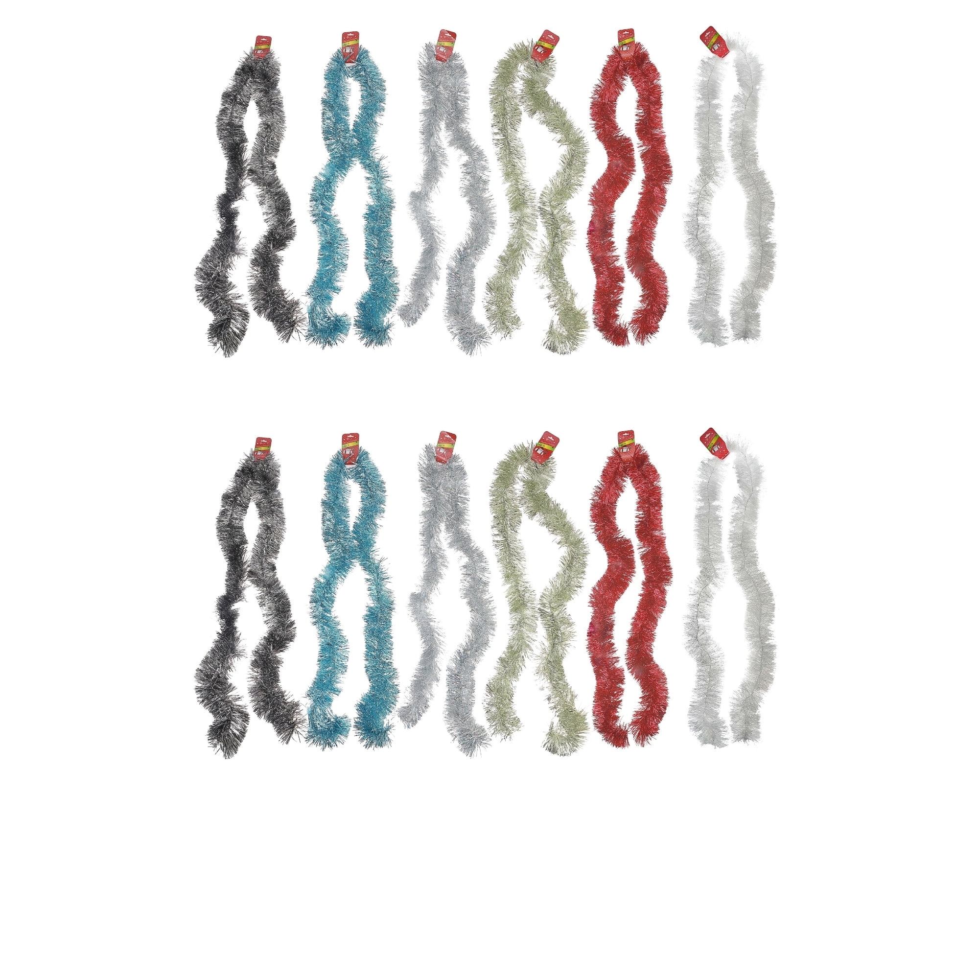 2M Sparkly Tinsel Garland (5Ply) (Asstd) - Set of 12