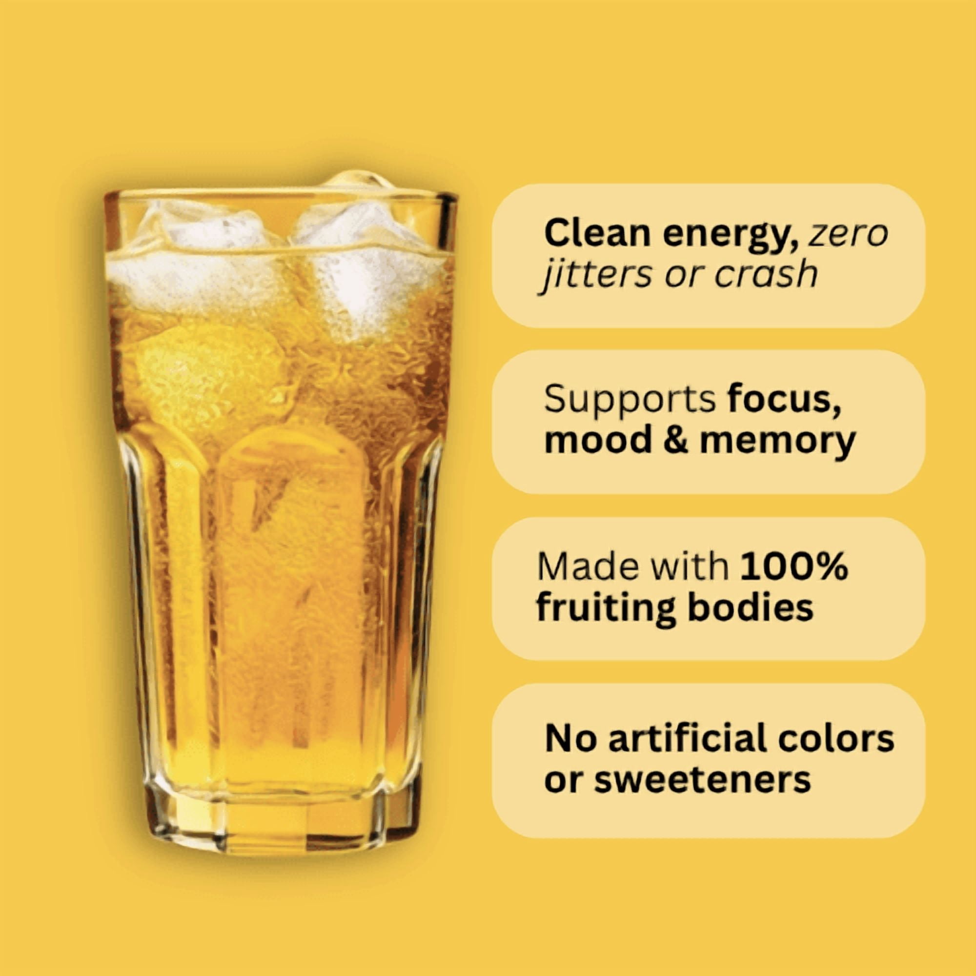 MycoBev Kiwi Mango Sparkling Water, 2000mg Mushroom Blend, 6-pack