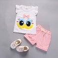 thumbnail image 2 of TOWED22 Baby Girls 2pcs Adorable Summer Clothing Sets Sleeveless Tee and Shorts Sweet Toddler Outfits Tank Top Casual with Pockets(White,2-3 Y), 2 of 5