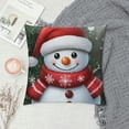 thumbnail image 2 of Patifu Merry Christmas Lovely Snowman Print Throw Pillow Cases Pack   Decorative Cushion Covers for Couch Bed Sofa Farmhouse   18x18in, 2 of 5