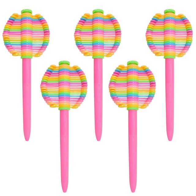 5 Pcs Rainbow Fidget Ballpoint Pens, Decompression Multifunction Writing Tools, Colorful Desk Toys for Office, Novelty Gifts for Kids, Children & Students (Pink Rainbow 5 - Pack)