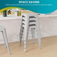 thumbnail image 4 of Metal Bar Stools Stackable Stools Outdoor Stools 24 Inch Metal Bar Stools Backless Indoor Outdoor Set of 4 Counter Bar Stools White 24" White 24", 4 of 7