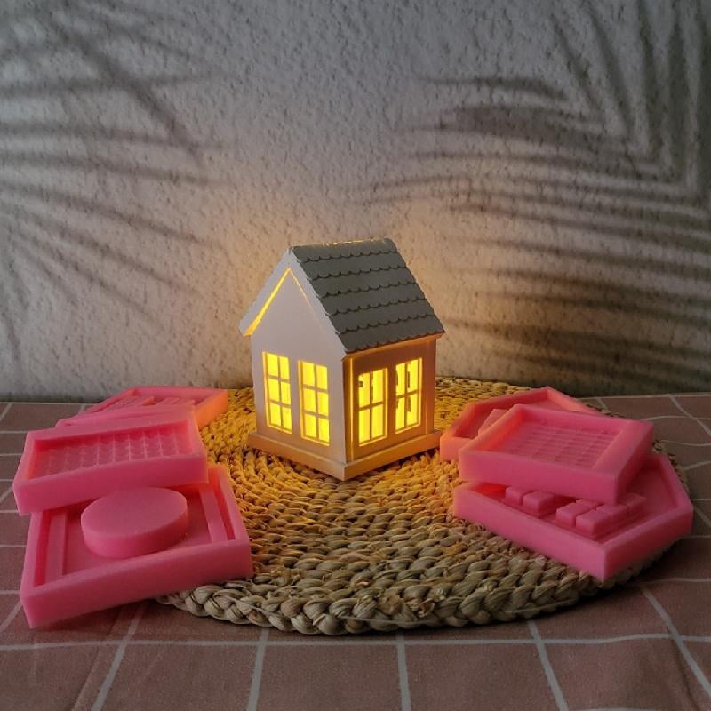 BQBQERT House Shape Tealight Stand Silicone Mold, Easy Demoulding Epoxy Resin for Home Decoration, Art Project