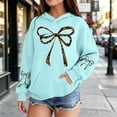 thumbnail image 2 of Leey-World Toddler Girls Sweatshirt Girl's Bow Cheetah Leopard Hoodies Long Sleeve Pullover Tops Preppy Cute Sweatshirts Hoodies(Blue,8-9 Years), 2 of 8