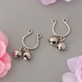 thumbnail image 2 of 2Pcs Women Rings Non Pierced Clip On Bell Dangle Fake Jewelry Stud, 2 of 8