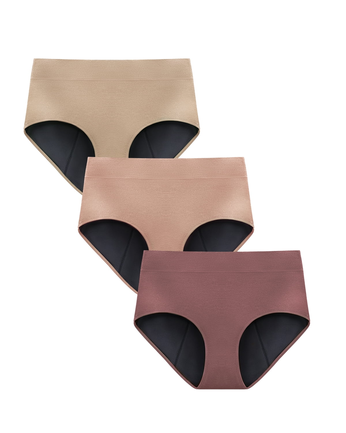 Flowies 3 PACK Sport Period Panties Multi Color Pack Black, Nude, Pink Eco  Menstrual Panty Bladder Leakage Panties Leakproof Underwear 