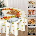 thumbnail image 5 of Watercolor Fall Tablecloth Round 60 inch - Autumn Leaf Table Cloth Colorful Fallen Maple Leaves Circle Tablecloths Thanksgiving Holiday Table Covers for Home Kitchen Patio, 5 of 6