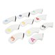 thumbnail image 2 of Funda para cabeza de Golf, cubierta para cabeza de palo, impermeable, cierre elástico de PU, para deportes al aire libre, color blanco, 10 Uds., 2 of 12