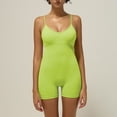 thumbnail image 4 of One Piece Jumpsuit for Women Sleeveless Backless Yoga Bodysuit with Padded Bra Shorts Sports Bodycon High Elastic Womens Outfits Green S, 4 of 8