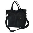 thumbnail image 3 of Bolso tote de lona informal Bolso bandolera Cierre de broche de presión Bolso multis tamaño Bolso bandolera para oficina Negro BLESIY Bolso, 3 of 8