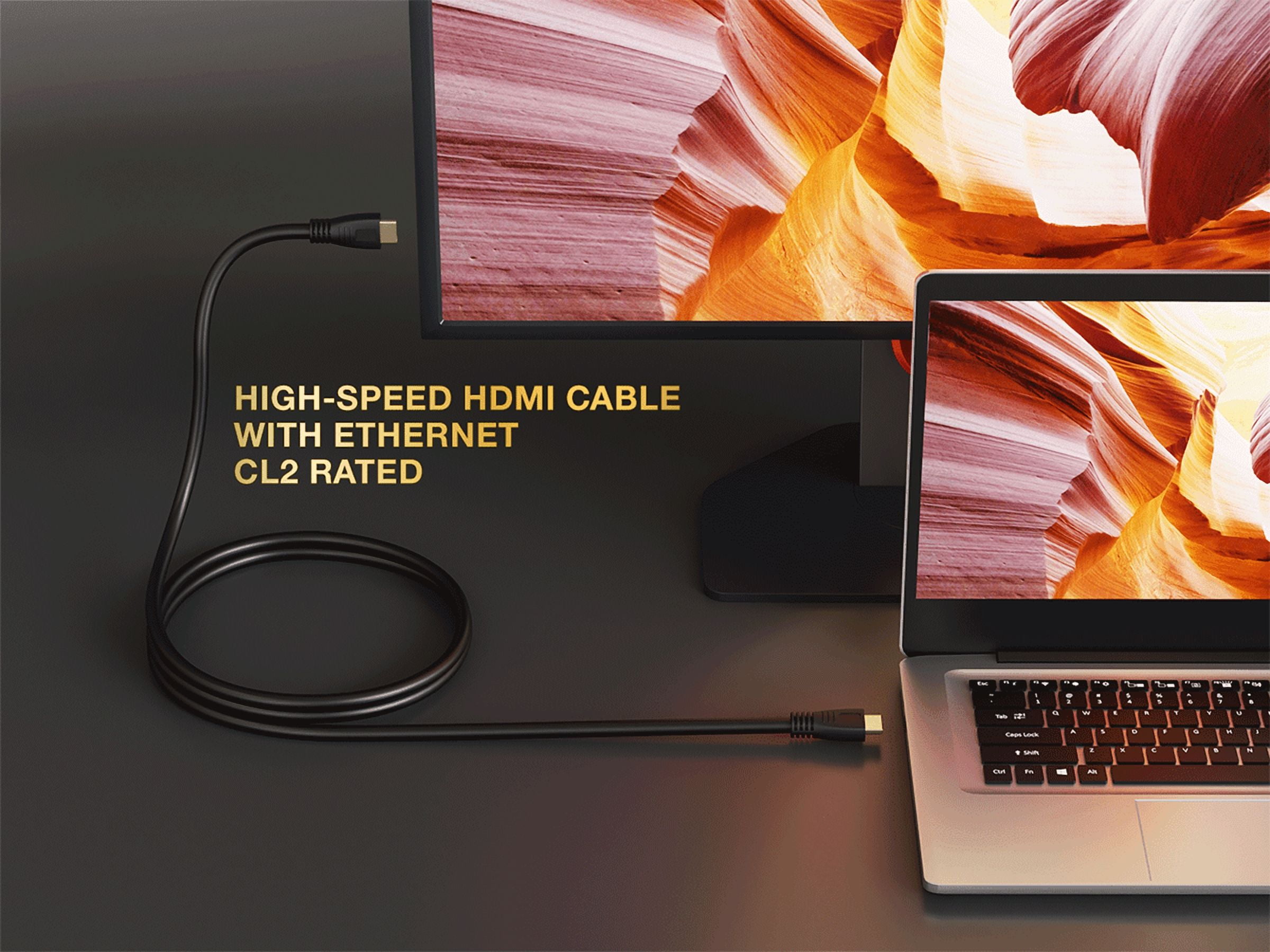 Cable Leader 40ft CL2 Rated High Speed HDMI Cable with Ethernet, 4K Support, 26 AWG, Black