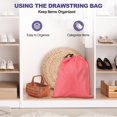 thumbnail image 5 of 5Pcs 210D Polyester Drawstring Bag with Toggle, 6 x 8 Inch Waterproof Travel Storage Foldable Stuff Sack Cinch for Gym Hiking Yoga Clothes Organizer, Red, 5 of 5