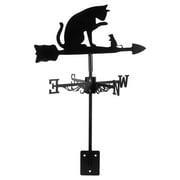 Fitted Patio Decoration Wind Speed Direction Vane Vintage Weathervane Cat Windmill Stainless Steel