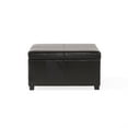 thumbnail image 6 of Forrester Espresso Bonded Leather Square Storage Ottoman, 6 of 10