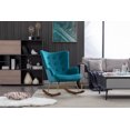 thumbnail image 2 of Guyou Modern Rocking Chair, Glider Nursery Chair with Tufted Wingback, Velvet Upholstered Accent Armchair for Living Room Bedroom Nursery, Teal Blue, 2 of 9