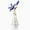Blue, variant on Crystal Tiger Lily Flowers with Crystal Vase Metal Stem Lily Flower Collectible Gifts for Women, Glass Lilium Flower Artificial Floral Figurines for Home Wedding Party Decor