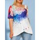 thumbnail image 3 of Pintura de salpicadura impresa hombro abierto más tamaño superior Rosegal  Camisetas tallas grandes, 3 of 5