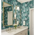 thumbnail image 4 of S4Sassy Lily Flower Wallpaper - Turquoise Wall Covering, 25" x 240" Self-Adhesive Vinyl Wall Paper, Decorative Walls Wrap, Easy DIY Walls Covering For Bedroom, Living Room, Living Space, 4 of 9