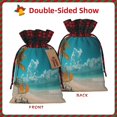 thumbnail image 2 of KLL Shopping Cart On Tropical Beach for Christmas Gift Bag,Christmas Burlap Goody Gift Bags with Plaid Drawstrings for Xmas Presents Holiday Party Favor Treats Candy-Black, 2 of 8