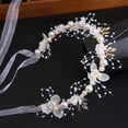 thumbnail image 4 of Pearl Flower Garland Headband, 35x5cm, Adjustable, for Wedding, Special Occasion, 4 of 6