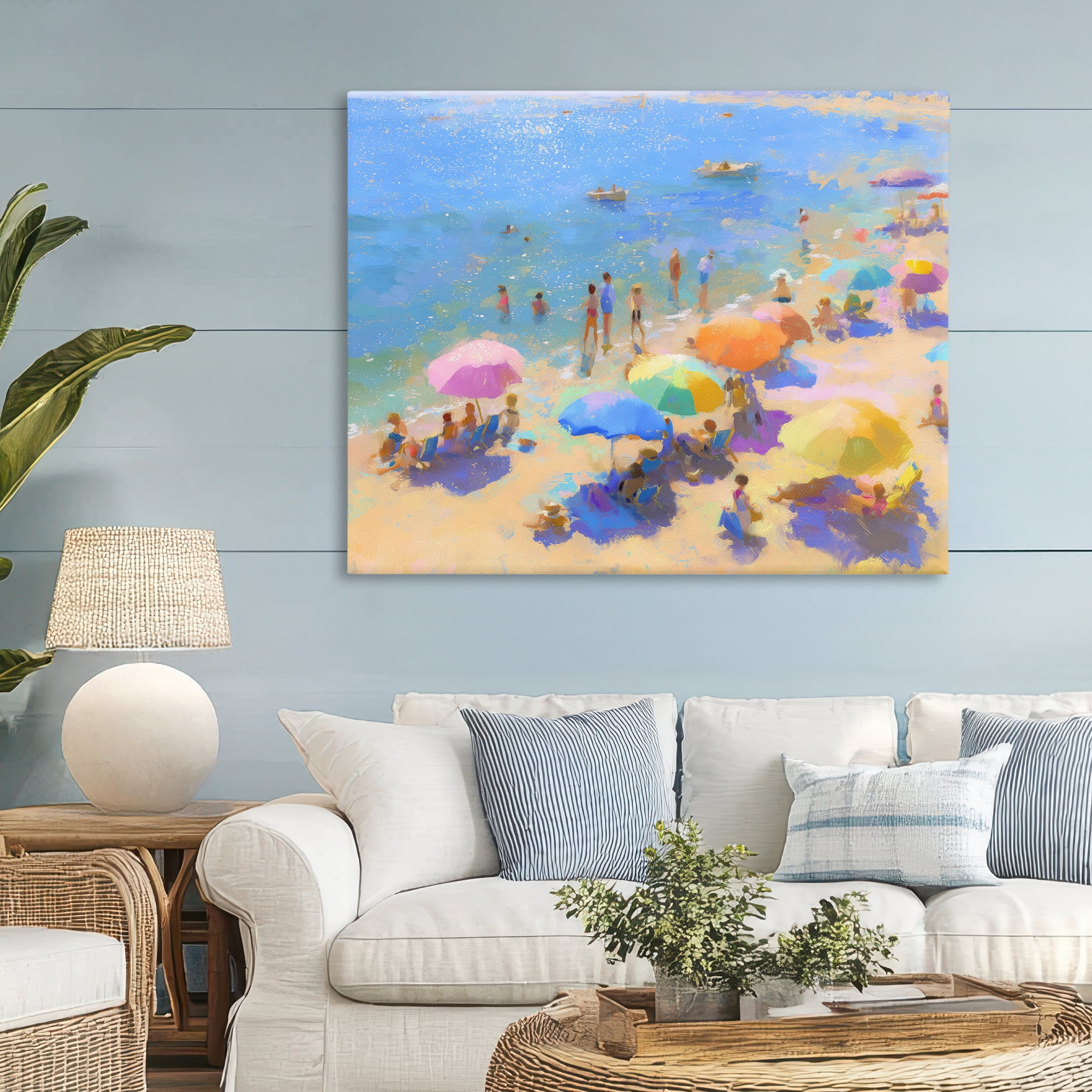 Stupell Industries Colorful Day at Beach Canvas Wall Art, design by LSR Design Studio