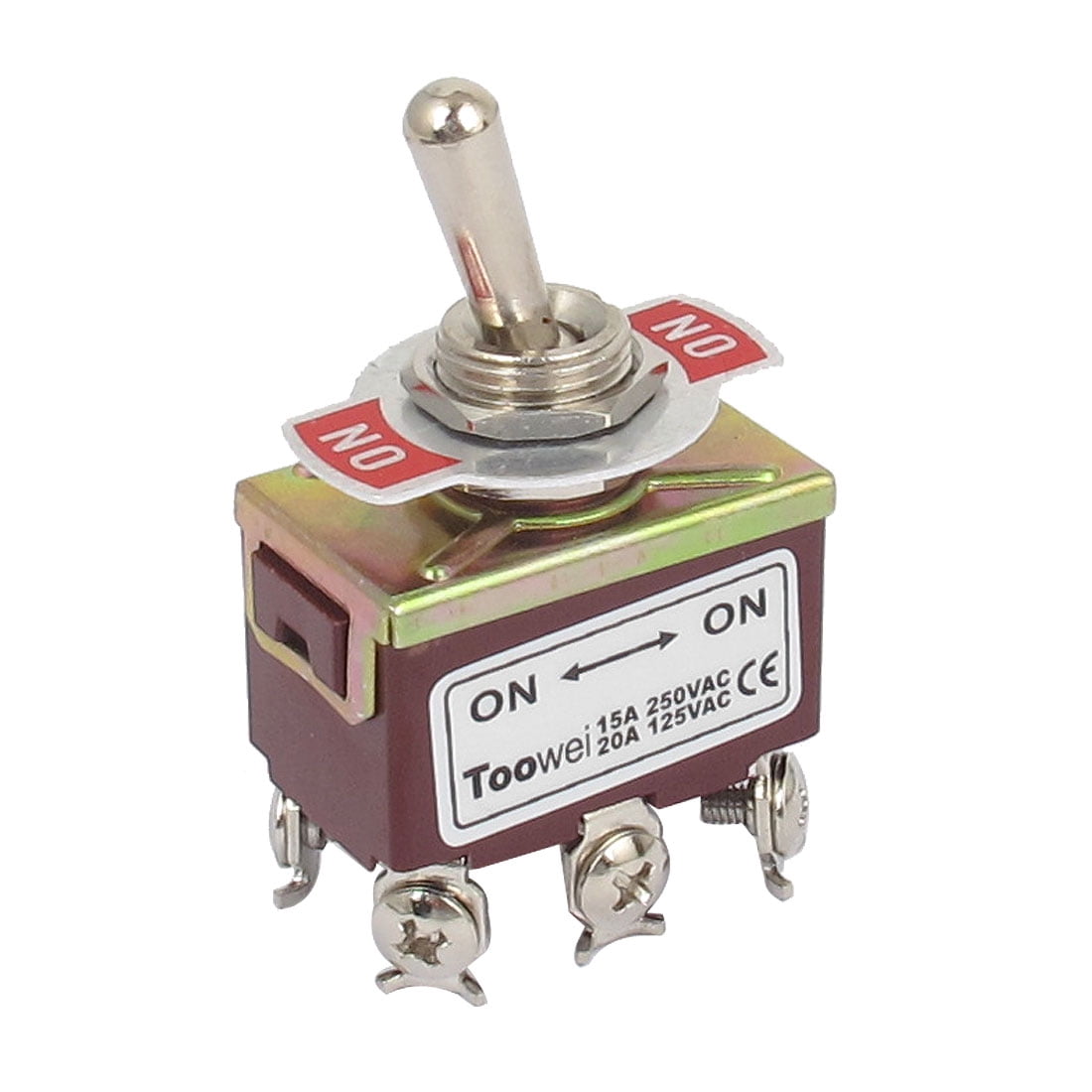 On-Off-On Toggle Switch Screw Terminals 250V 15A DPDT 