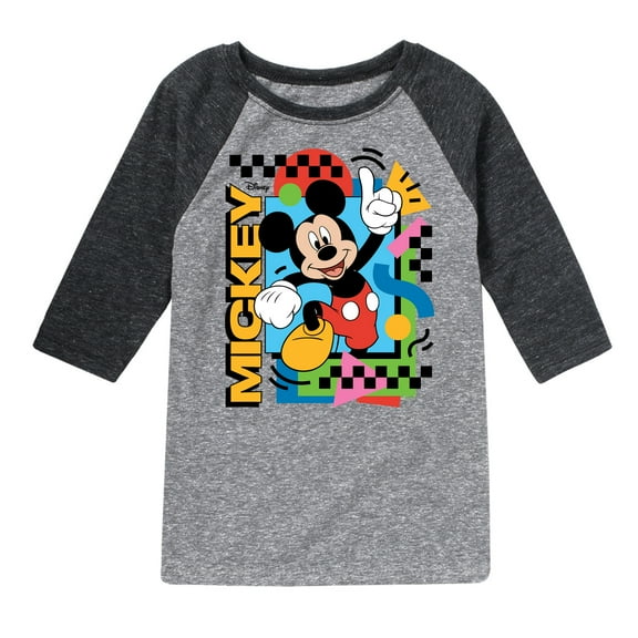 Disney - Mickey 90s Nostalgia - Toddler & Youth Raglan Graphic T-Shirt